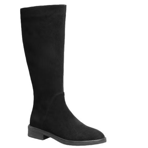 Women's Knee High Boots with Block Heel & Round Toe | Side Zip