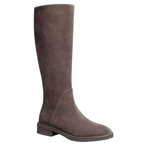 Women's Knee High Boots with Block Heel & Round Toe | Side Zip
