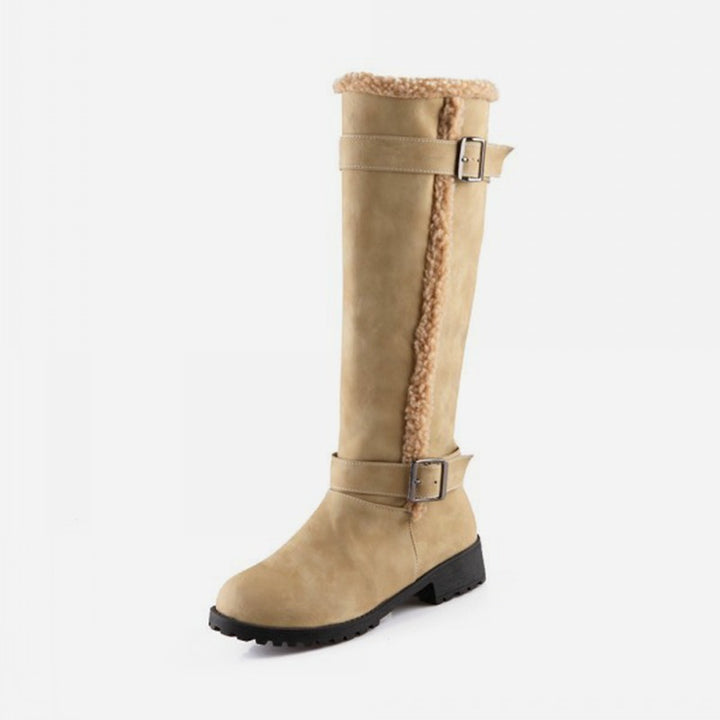 Women's Knee High Boots with Buckle | Low Heel