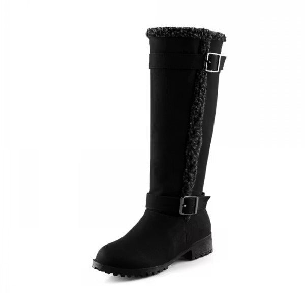 Women's Knee High Boots with Buckle | Low Heel