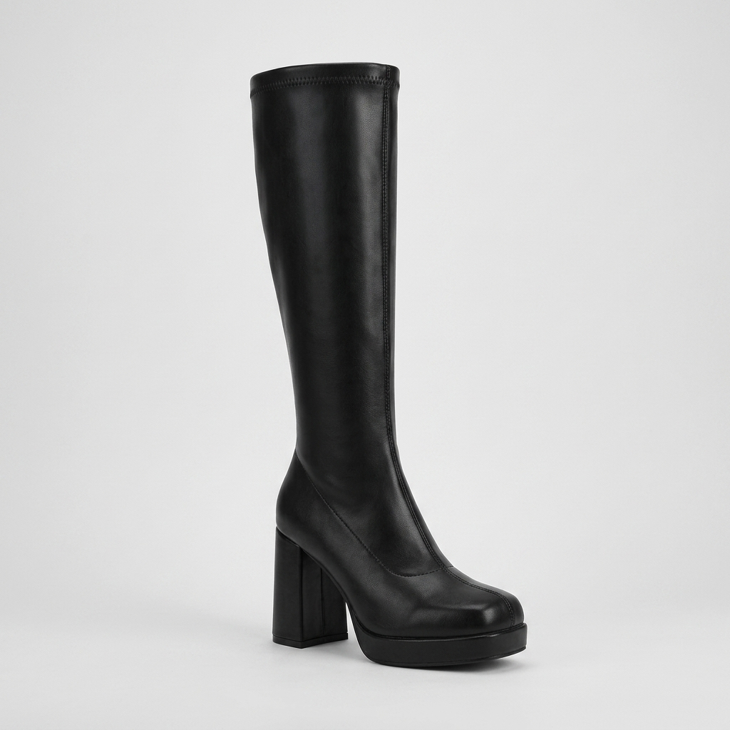 Women's Knee High Boots with Platform Sole & Square Toe | Block Heel