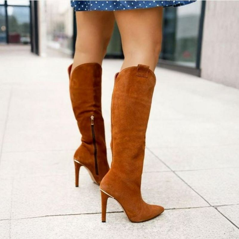 Women's Knee High Boots with Pointed Toe | Stiletto Heel