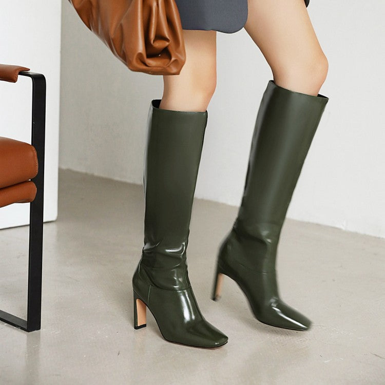 Women's Knee High Boots with Square Toe | Long