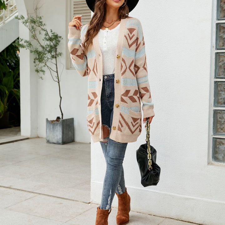 Women's Knit Cardigan with Button Front & Pockets | Longline