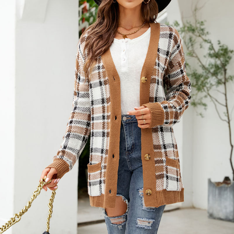 Women's Knit Cardigan with Button Front & Pockets | Longline