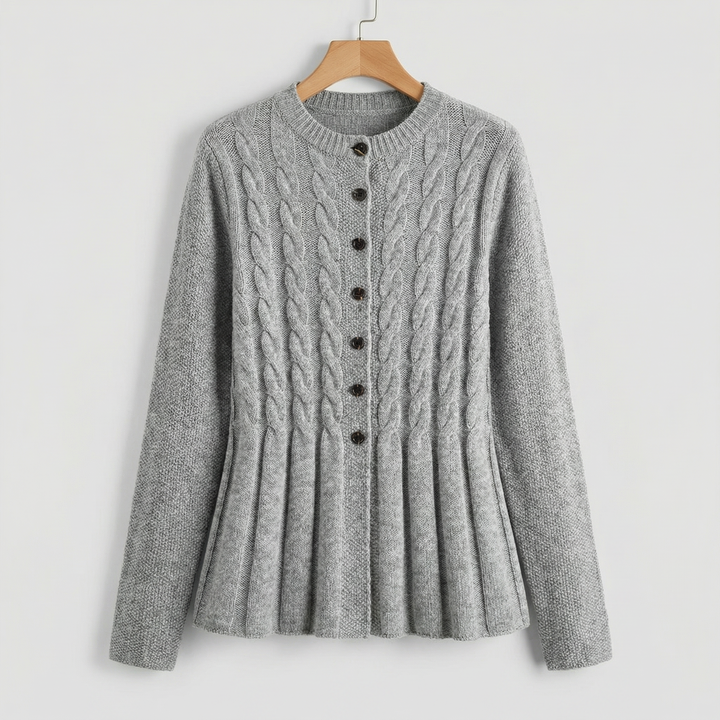 Women's Knit Cardigan with Cable Detail | Button Up