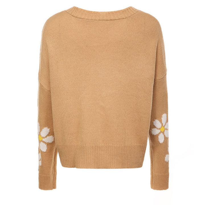 Women's Knit Cardigan with Floral Print | Button Up