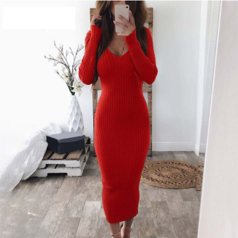 Women's Knit Dress Off Shoulder Midi | Party Style