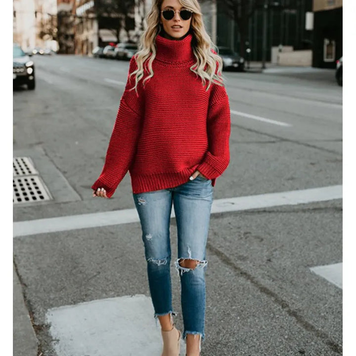 Women’s Knit Sweater Turtleneck | Long