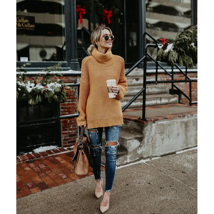 Women’s Knit Sweater Turtleneck | Long