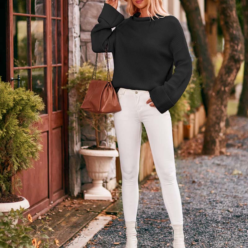 Women's Knit Sweater with Drop Shoulder | Oversized