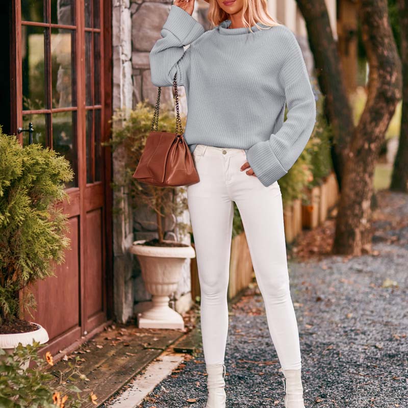 Women's Knit Sweater with Drop Shoulder | Oversized