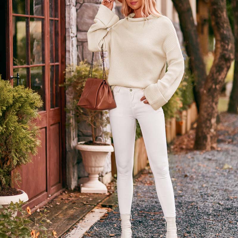 Women's Knit Sweater with Drop Shoulder | Oversized