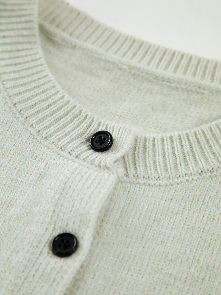 Women's Knitted Vest with Button Front | Round Neck