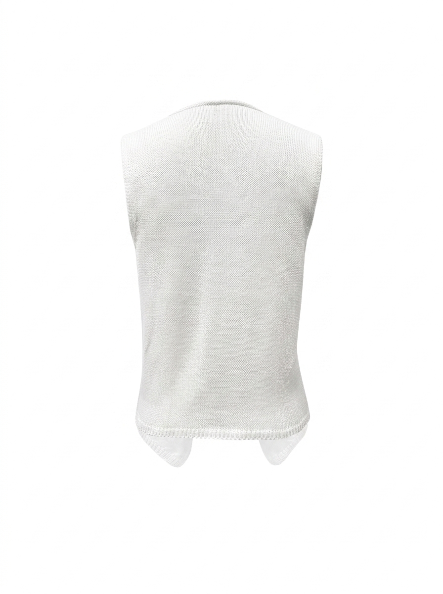 Women's Knitted Vest with Deep V Neck | Sleeveless