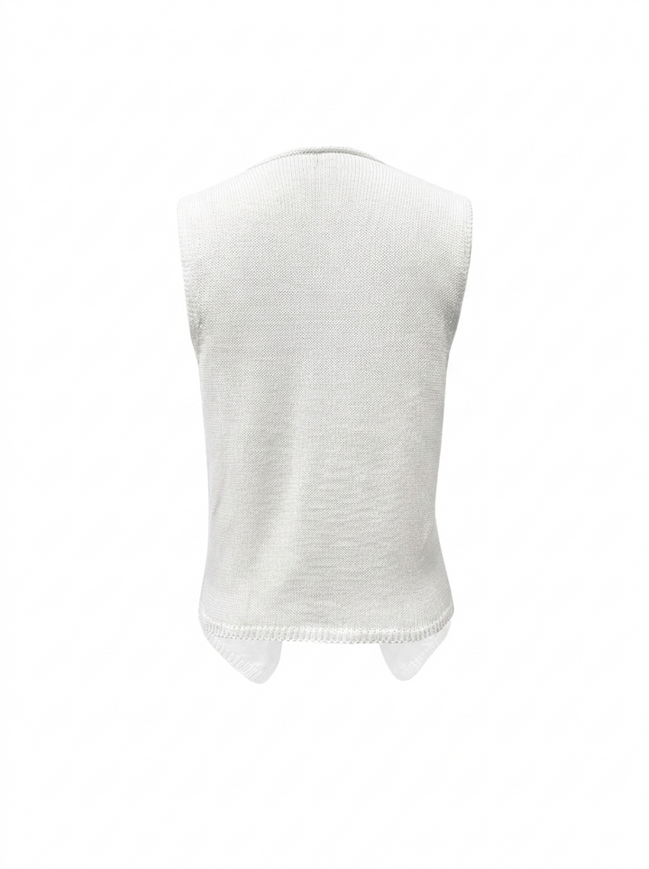 Women's Knitted Vest with Deep V Neck | Sleeveless