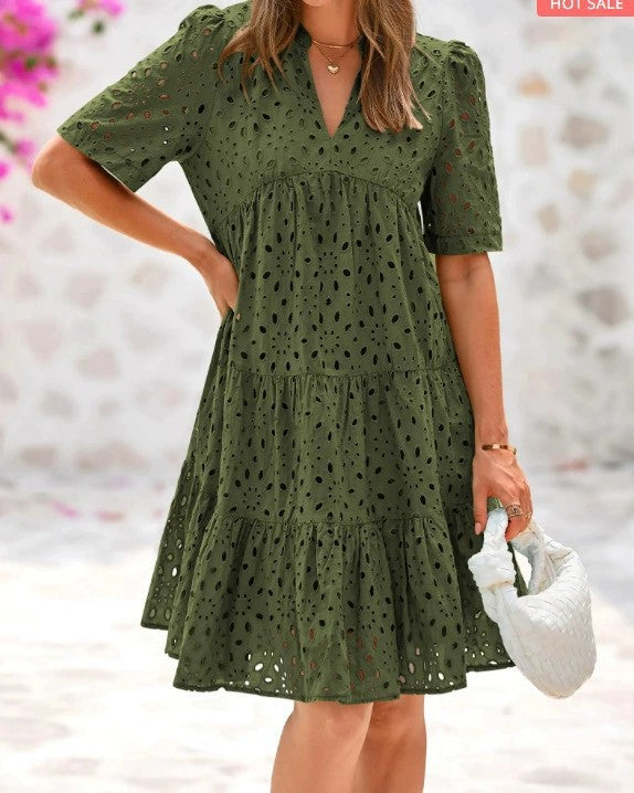 Women's Lace Dress with V-Neck | Mini