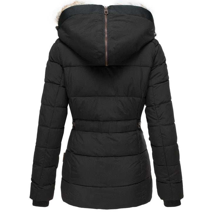 Women's Lined Winter Jacket with Hood & Snap Front | Quilted