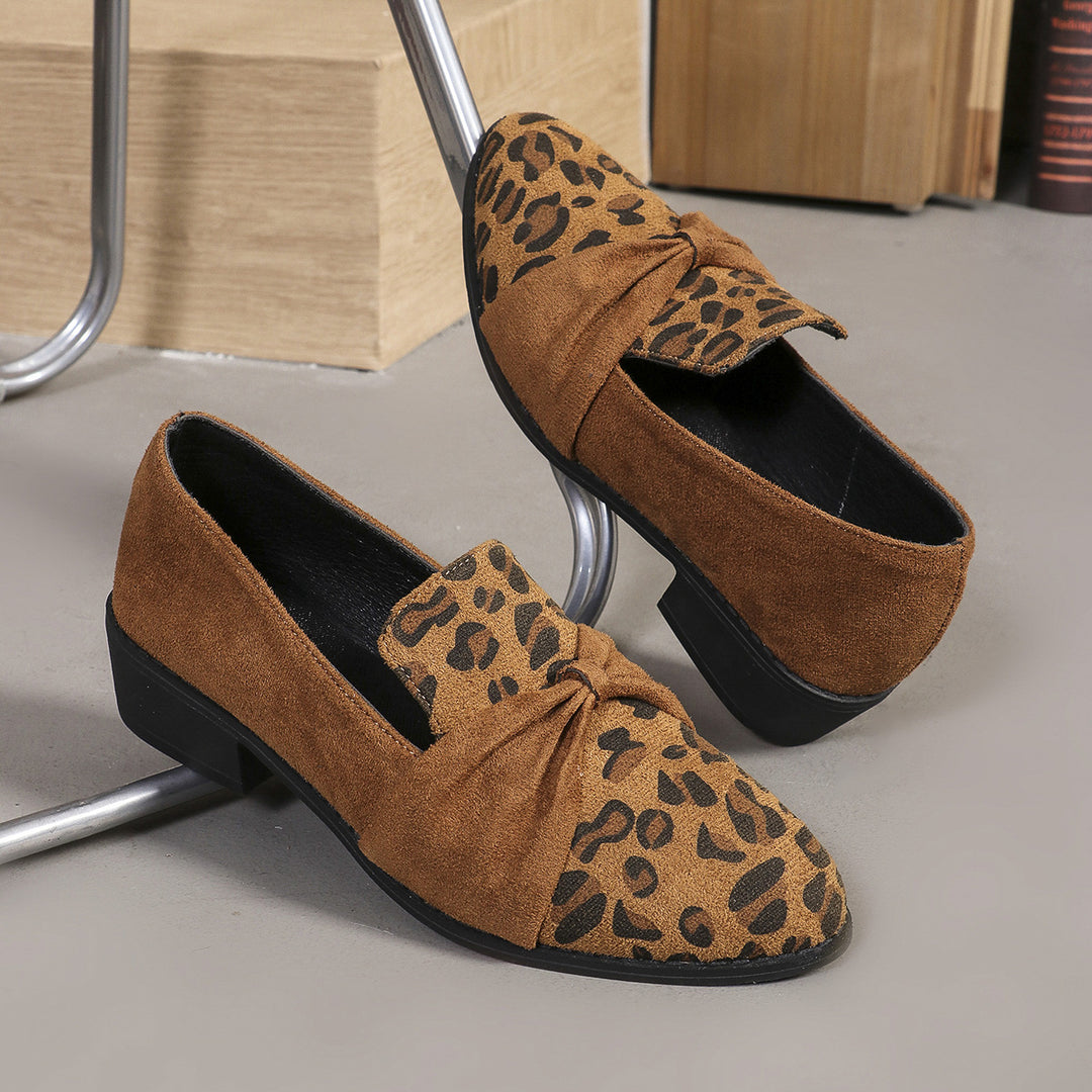 Women's Loafers with Bow Detail | Leopard Print