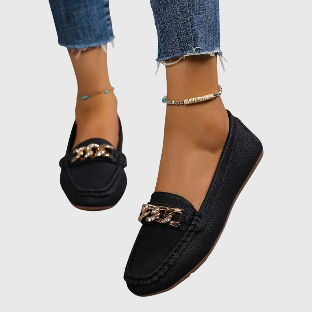 Women's Loafers with Chain Detail | Moccasin Flats