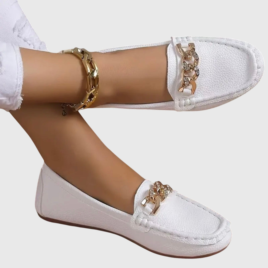 Women's Loafers with Chain Detail | Moccasin Flats