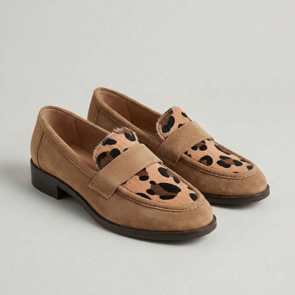 Women's Loafers with Leopard Print | Penny Strap