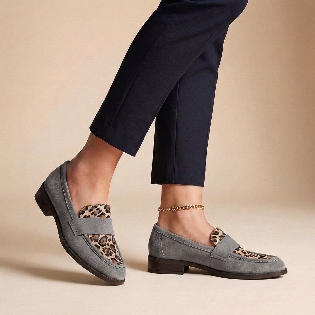 Women's Loafers with Leopard Print | Penny Strap