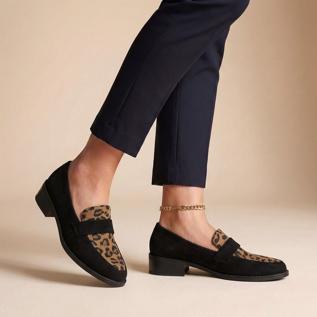 Women's Loafers with Leopard Print | Penny Strap