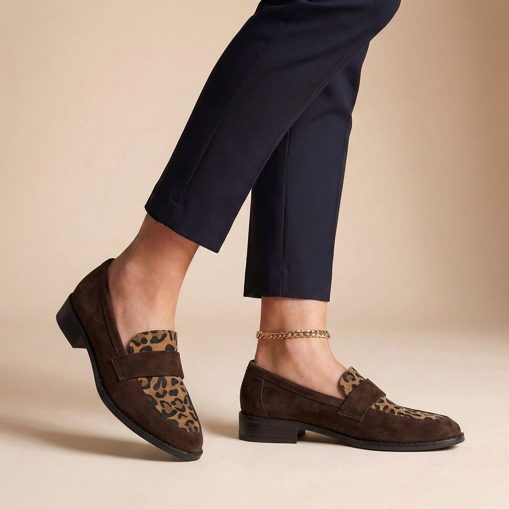 Women's Loafers with Leopard Print | Penny Strap