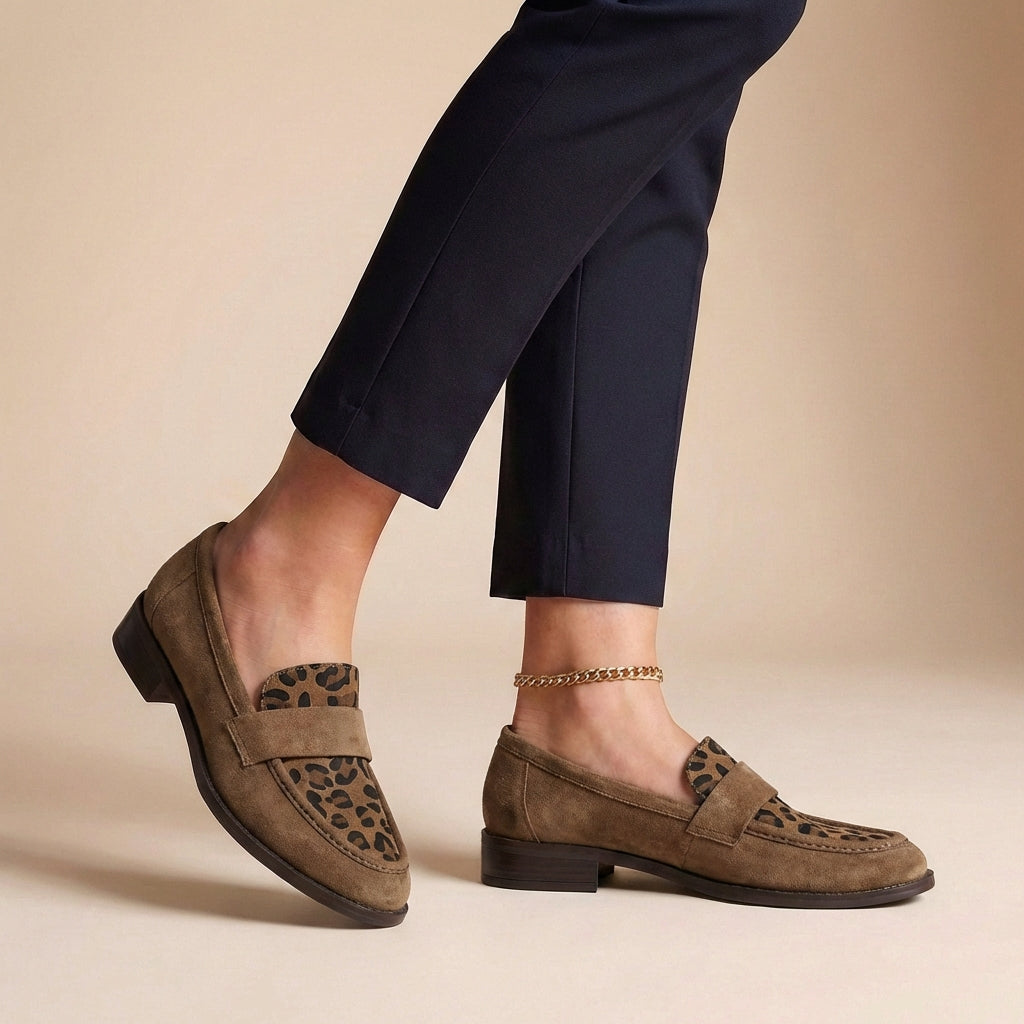 Women's Loafers with Leopard Print | Penny Strap