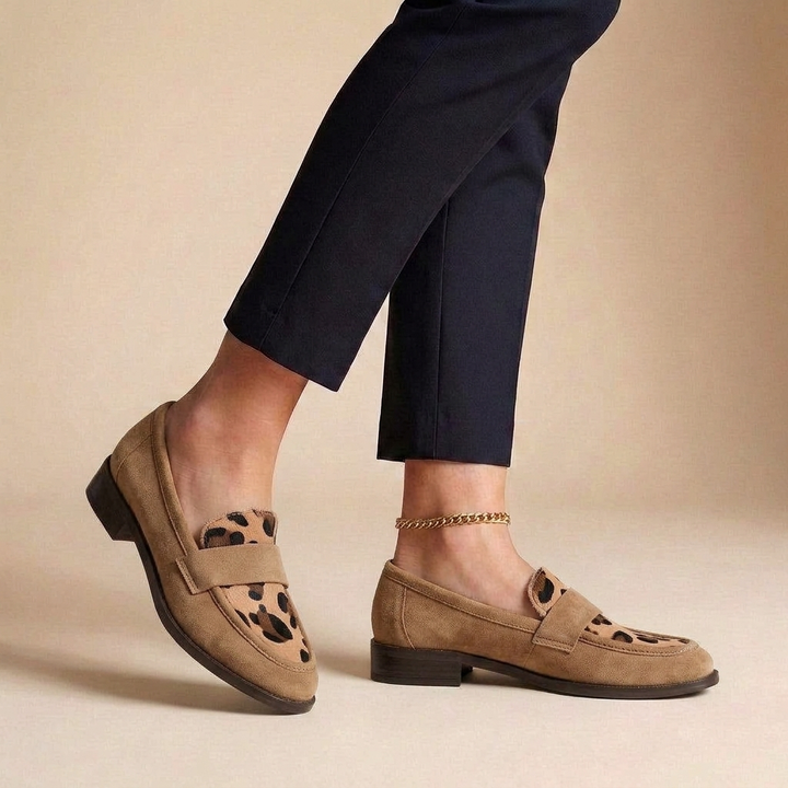 Women's Loafers with Leopard Print | Penny Strap