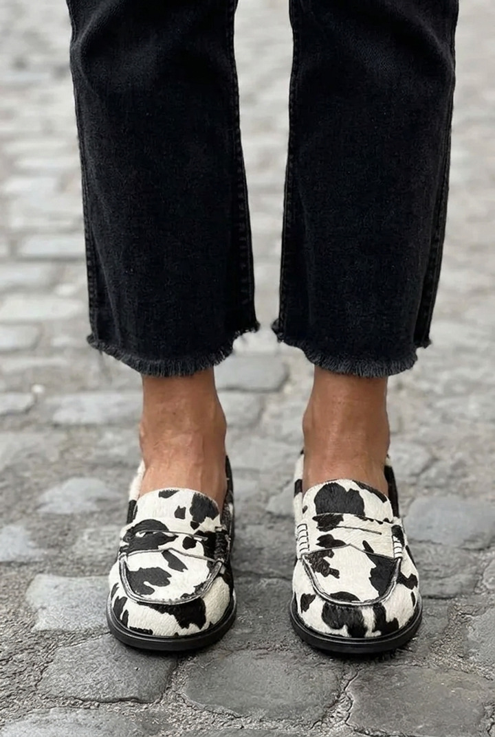 Women's Loafers with Penny Strap | Animal Print