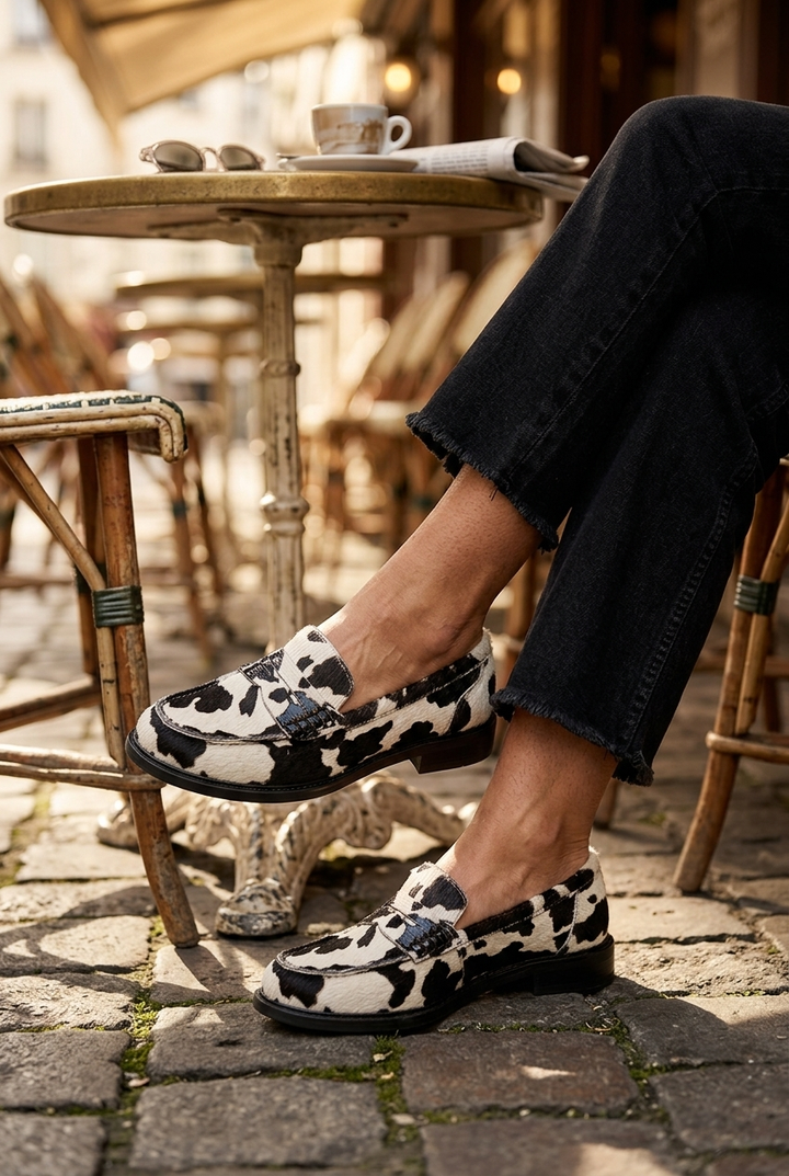 Women's Loafers with Penny Strap | Animal Print
