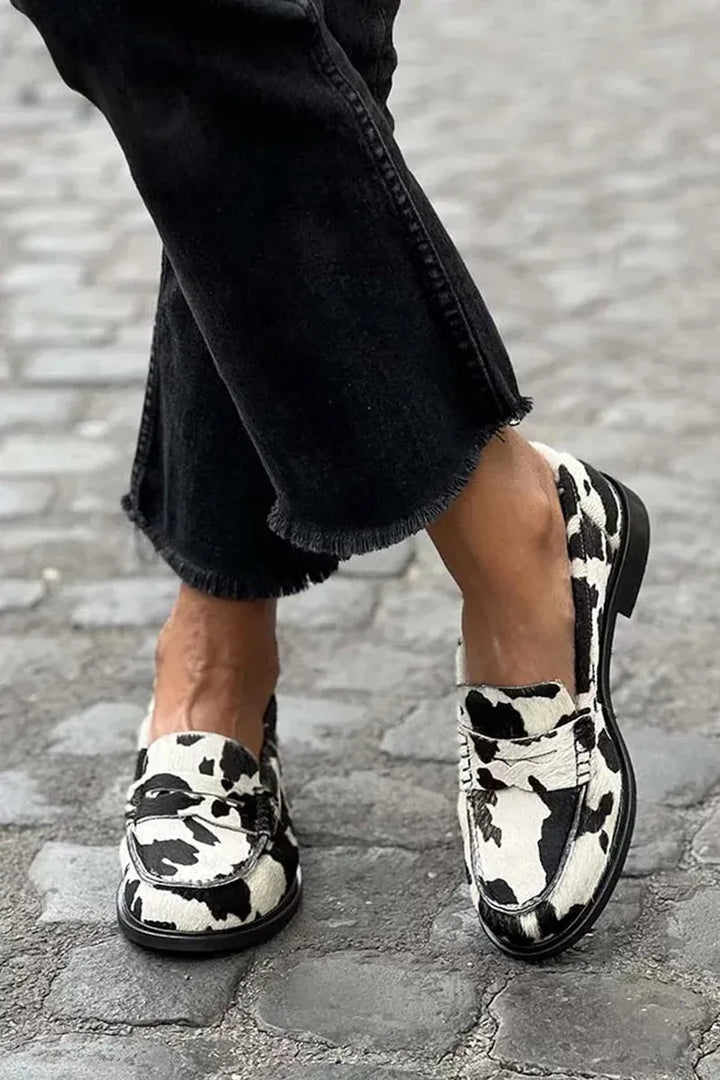 Women's Loafers with Penny Strap | Animal Print