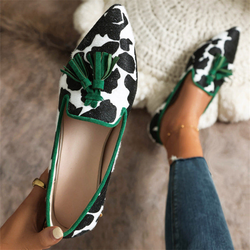 Women's Loafers with Tassel & Pointed Toe | Flats