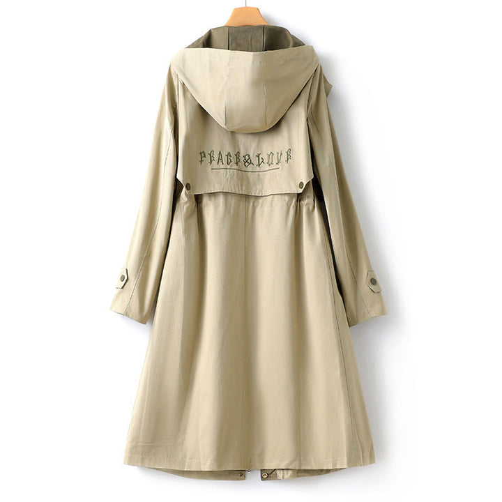 Women's Long Rain Jacket with Hood | Drawstring