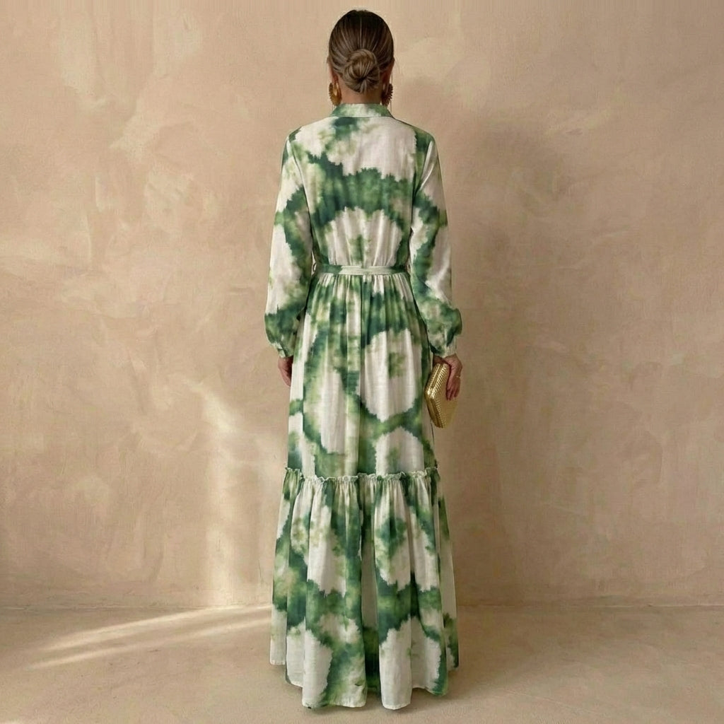 Women's Long Sleeve Maxi Dress | Boho Tiered