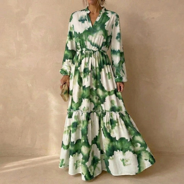 Women's Long Sleeve Maxi Dress | Boho Tiered