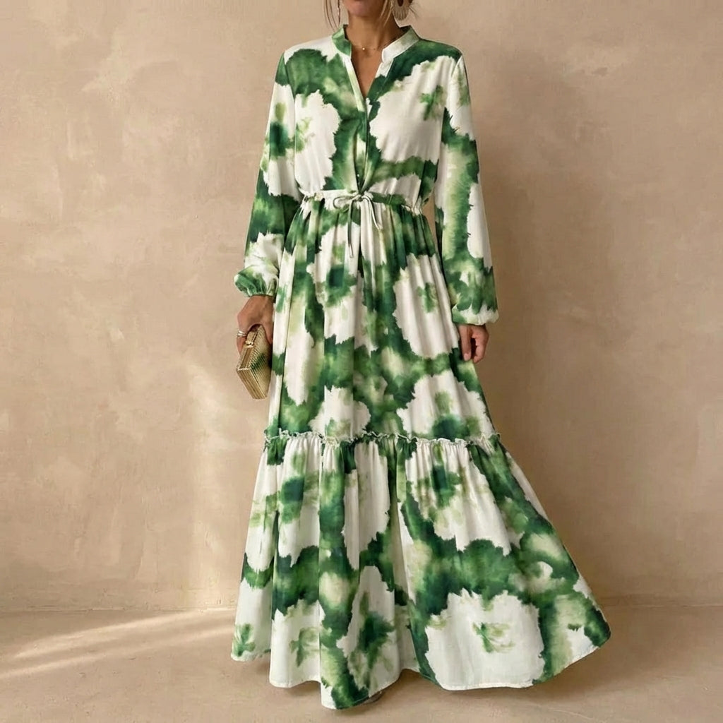 Women's Long Sleeve Maxi Dress | Boho Tiered