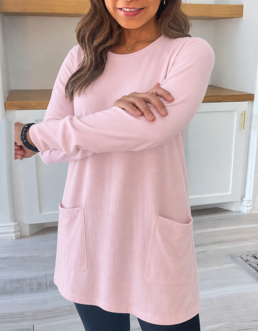 Women's Long Sleeve Tops with Crew Neck | Relaxed Fit