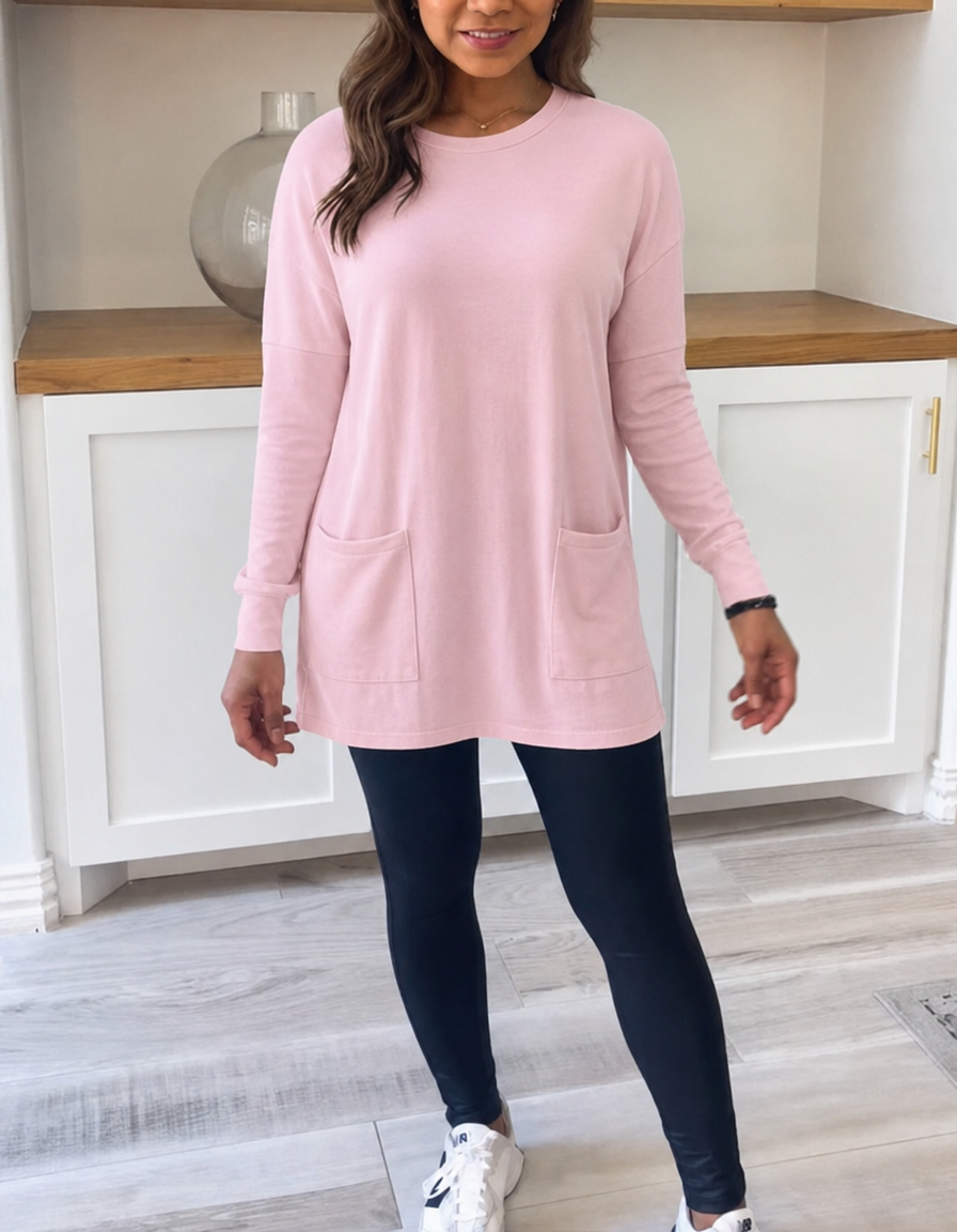 Women's Long Sleeve Tops with Crew Neck | Relaxed Fit