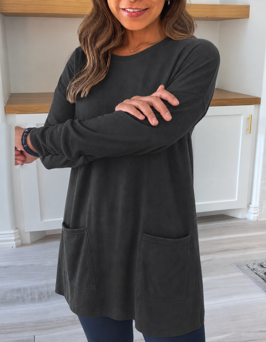 Women's Long Sleeve Tops with Crew Neck | Relaxed Fit