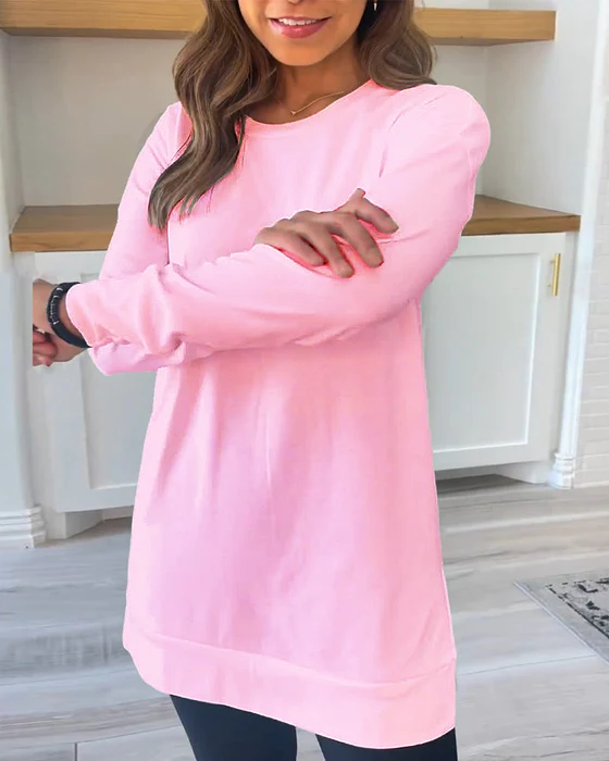 Women's Long Sleeve Tops with Crew Neck | Relaxed Fit