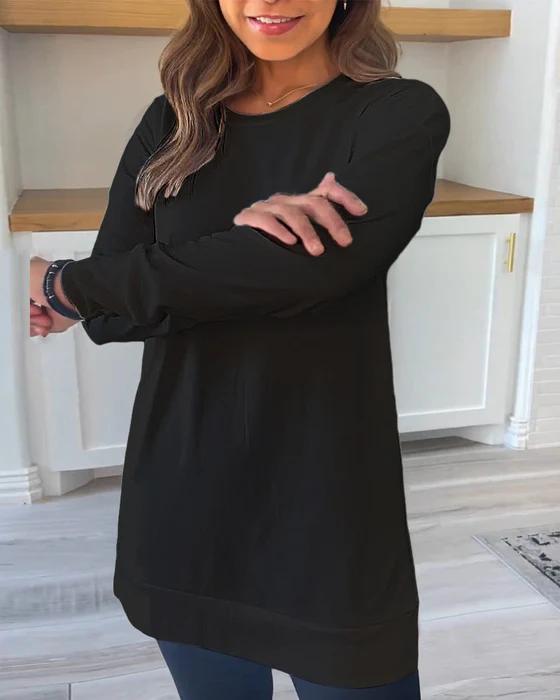 Women's Long Sleeve Tops with Crew Neck | Relaxed Fit