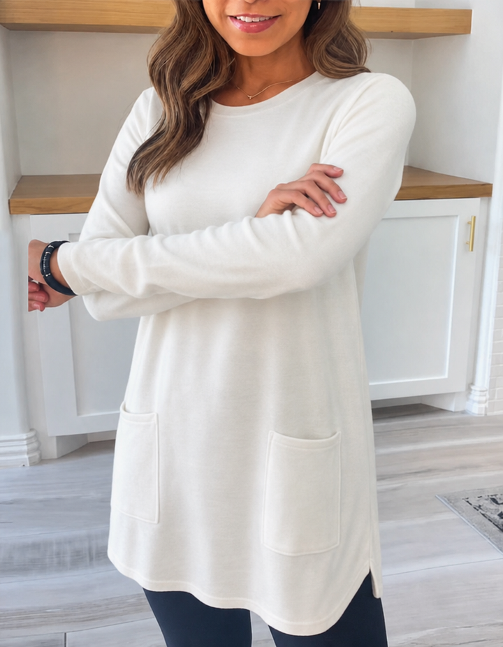 Women's Long Sleeve Tops with Crew Neck | Relaxed Fit