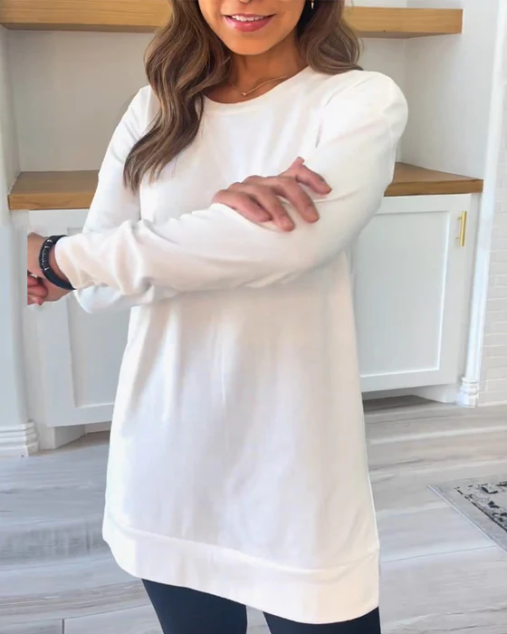 Women's Long Sleeve Tops with Crew Neck | Relaxed Fit