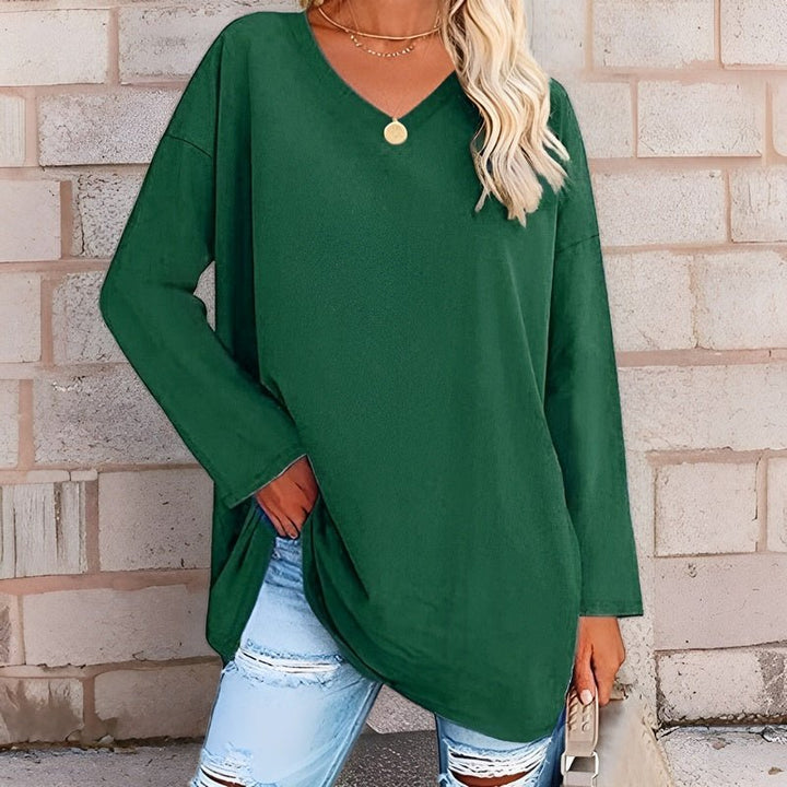 Women's Long Sleeve Tops with V-Neck | Oversized