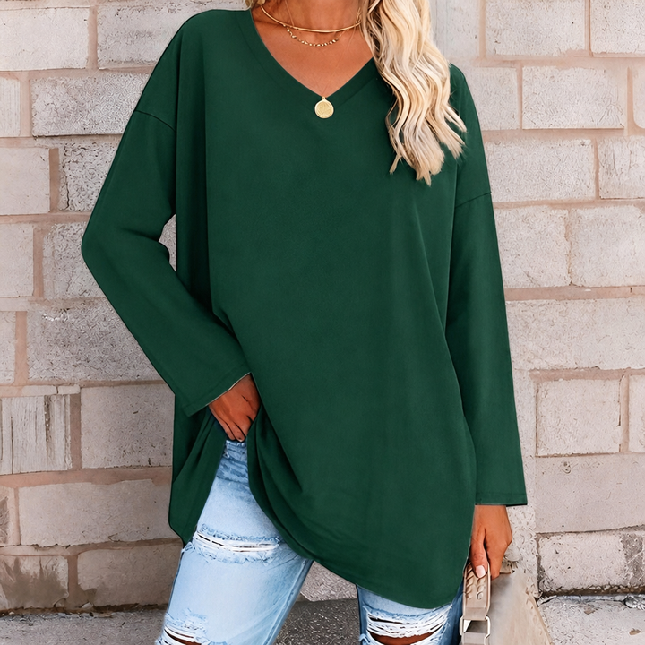 Women's Long Sleeve Tops with V-Neck | Oversized