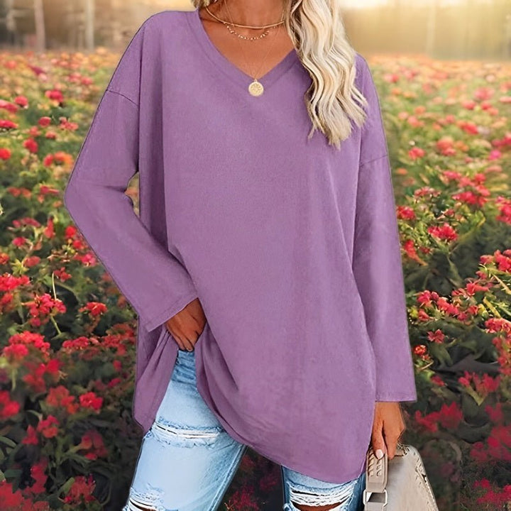 Women's Long Sleeve Tops with V-Neck | Oversized
