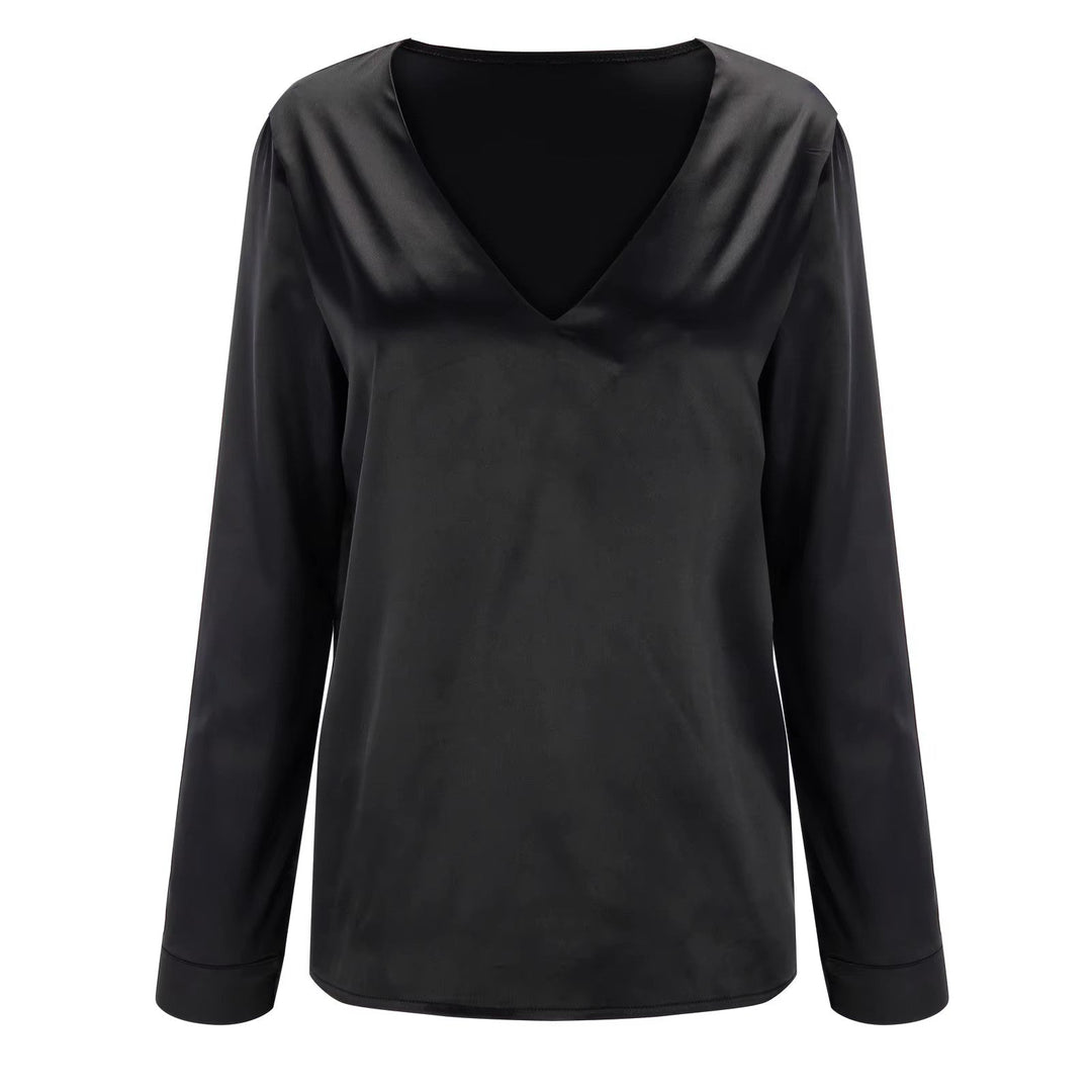 Women's Long Sleeve Tops with V-Neck | Work